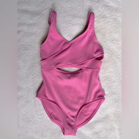 NWOT abercrombie kids low wrap one-piece swimsuit - Picture 2 of 3